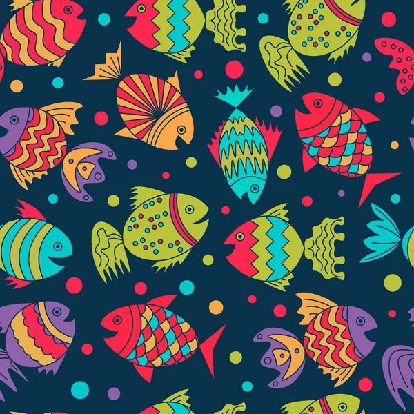 Seamless mönster med havsfisk — Stock vektor