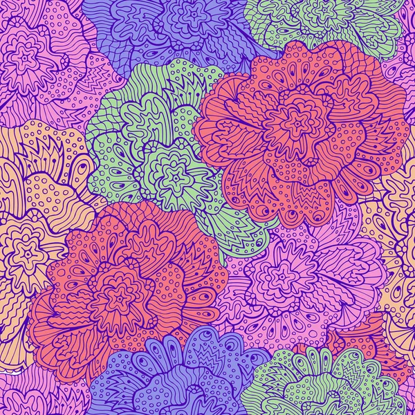 Patrón floral sin costuras — Vector de stock