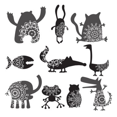 Çizgi film setleri şirin canavarlar.