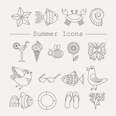 Beyaz arka plan ile yaz simgeleri