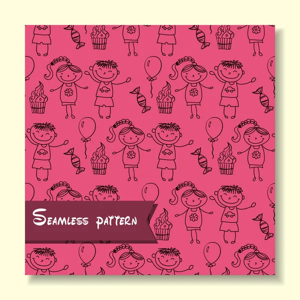 Seamless pattern with of children — Stock Vector