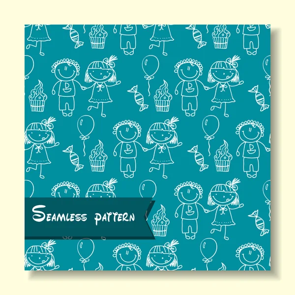 Seamless pattern with of children — Stock Vector