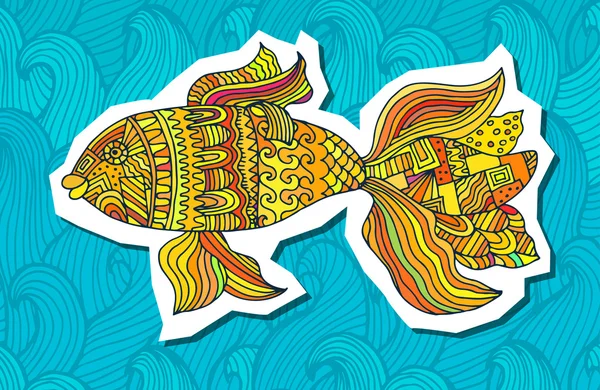 Fisk målade för hand. Grafisk konst — Stock vektor