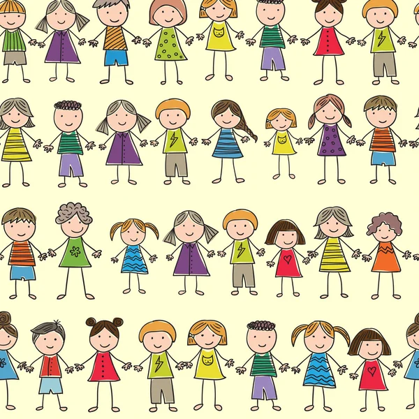 Seamless pattern with of children — Stock Vector