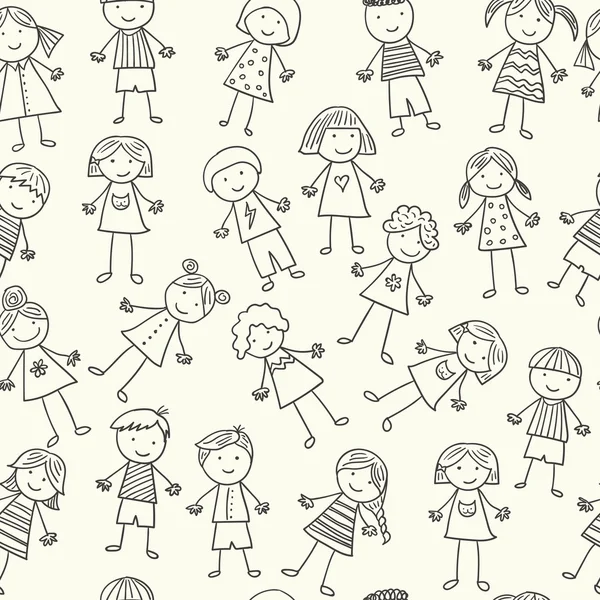 Seamless pattern with kids — Stock Vector