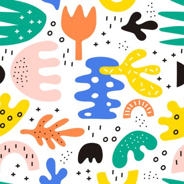 Elle çizilmiş noktalı kusursuz vektör deseni.