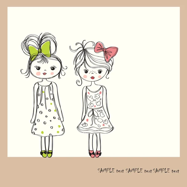 Dos chicas con arcos — Archivo Imágenes Vectoriales