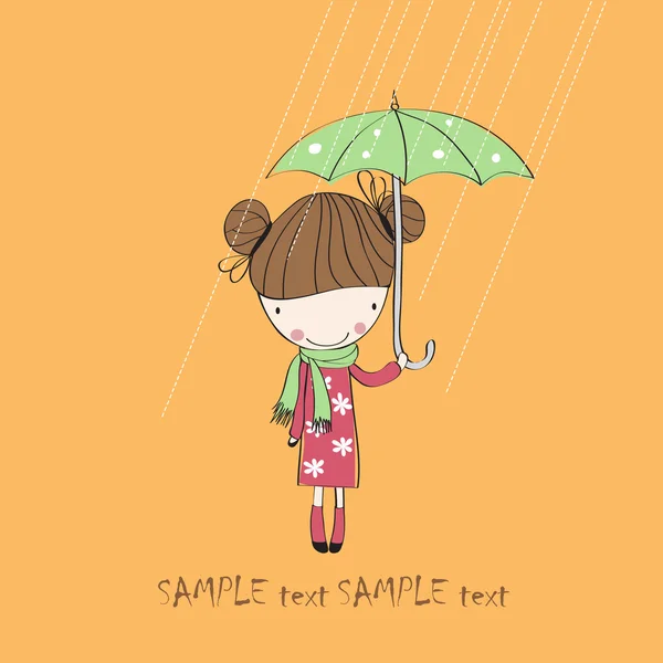 Дівчина з парасолькою — стоковий вектор