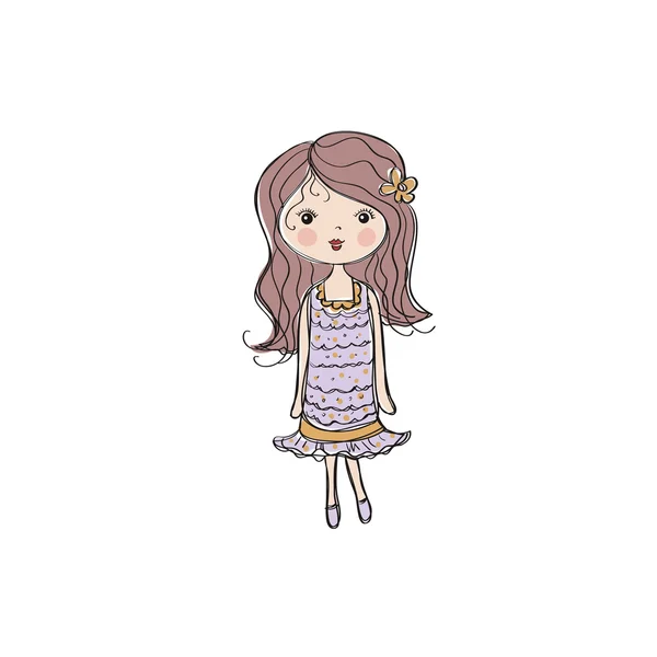 Chica en vestido 2 — Vector de stock