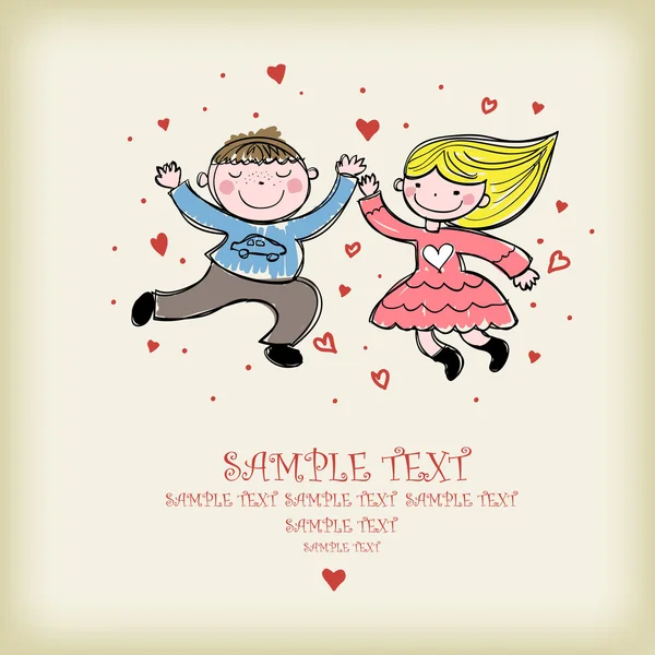 Girl dancing with boy — Stock Vector