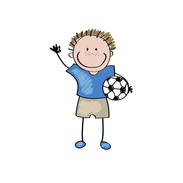 Niño jugador de fútbol — Vector de stock