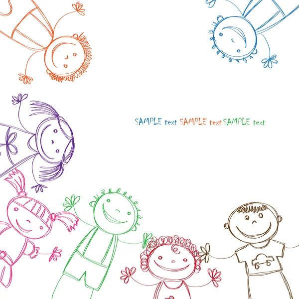 Rire enfants multicolores — Image vectorielle