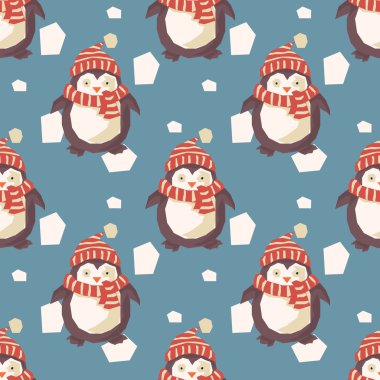 Noel penguenler desen