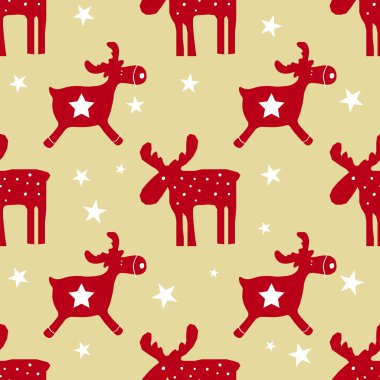 Noel reindeer seamless modeli
