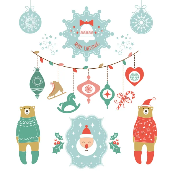 Set avec logos de Noël — Image vectorielle