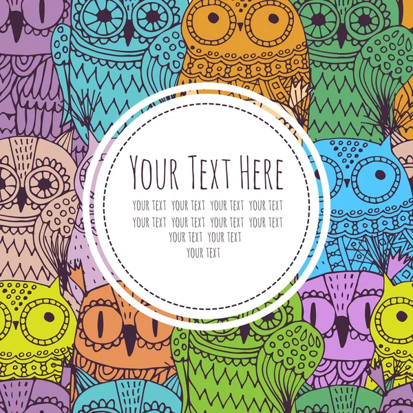 Frame for text with an owl — Stock Vector