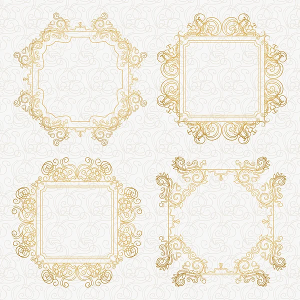 Ornate frames and scroll elements. — Stock Vector