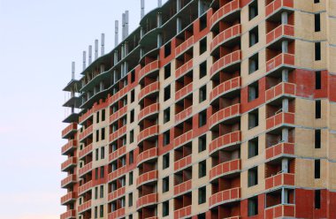 Yüksek tuğla bina zeminler iskelet ile konut 