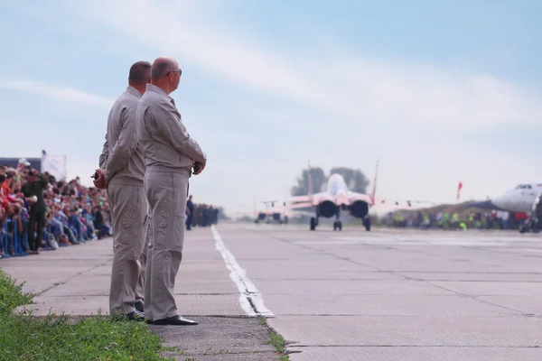 Perm, Federacja Rosyjska - 27 czerwca 2015: Mig 29 przyspieszonego na pas startowy — Zdjęcie stockowe