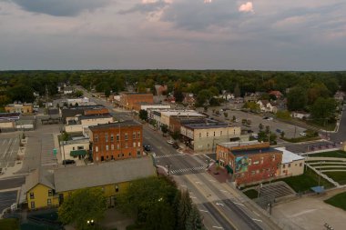Grand Ledge, MI - September 20, 2025: Aerial View of Downtown Grand Ledge Michigan. High quality photo