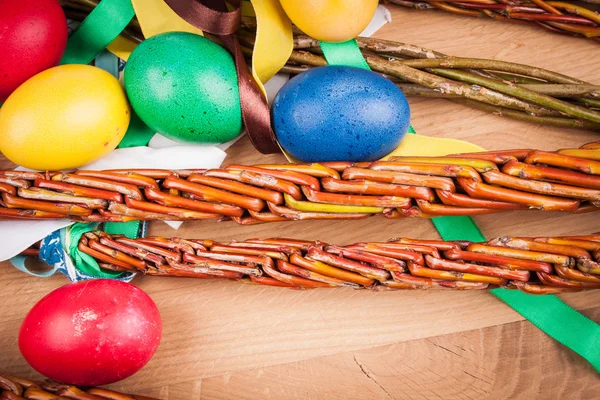 Easter whip on the wooden table — Stock Photo, Image