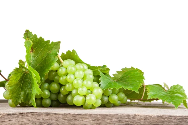 Grapes, white wine on a wooden table — Stock Photo, Image