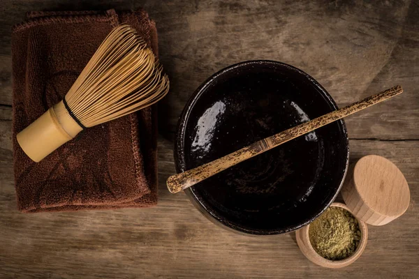 Ceremonia Del Polvo Matcha Japonesa — Foto de Stock