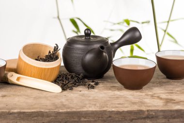 Geleneksel Japon seramiklerinde yeşil çay hazırlama