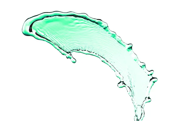 Green water splash isolated on white background — Stock Photo, Image
