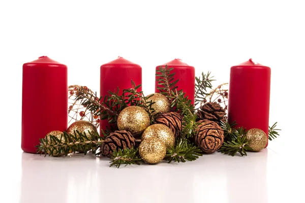 Advent candles on a white background — Stock Photo, Image