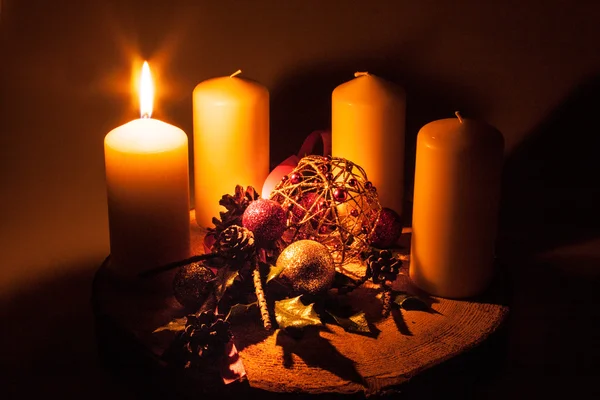 Candele dell'Avvento, Natale — Foto Stock