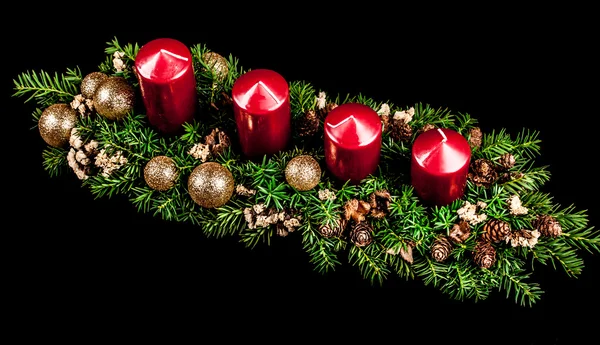 Advent candles on a black background — Stock Photo, Image