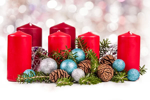 Vánoční adventní svíčky — Stock fotografie