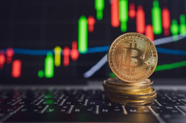 Kripto para birimi işi. Bitcoin para konsepti.