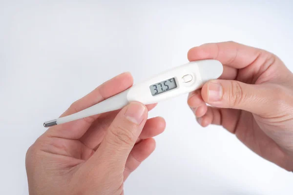 Thermometer Zur Überprüfung Der Stirntemperatur Messung Von Coronavirus Erkrankungen 2019 — Stockfoto