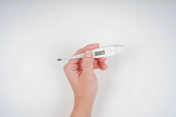 Fieber Medizinisches Thermometer Aus Nächster Nähe Viren Schutzkonzept — Stockfoto