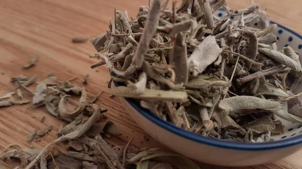 Dried Sage Leaves Ready Use Tea Called Herb Gods People — Stock Photo, Image