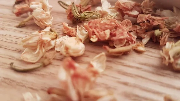 Estas Folhas Flores Jasmim Secas Estão Prontas Para Serem Usadas — Fotografia de Stock