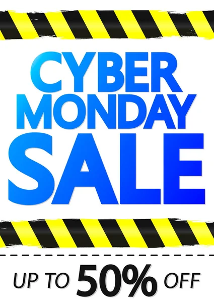 Cyber Monday Sale Até Fora Modelo Design Cartaz Oferta Folga — Vetor de Stock