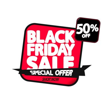 Kara Cuma indirimi, pankart tasarım şablonu, özel teklif, sezon sonu, vektör illüstrasyonu