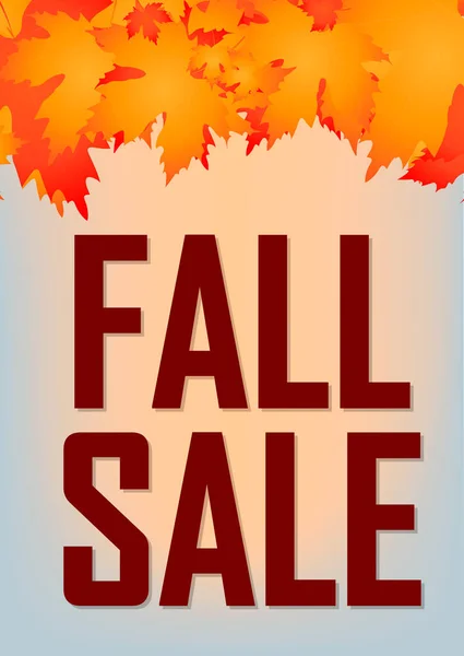 Fall Sale Poster Design Template Autumn Discount Banner Special Offer — Stock Vector