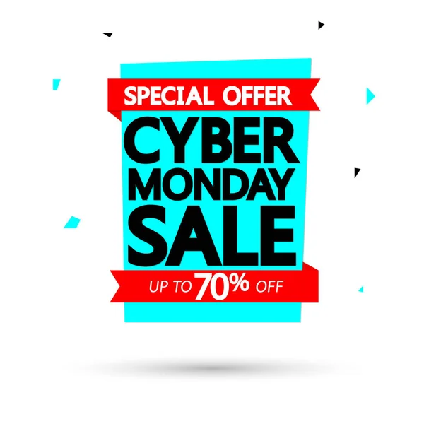 Cyber Monday Sale Modelo Design Banner Tag Desconto Oferta Especial — Vetor de Stock