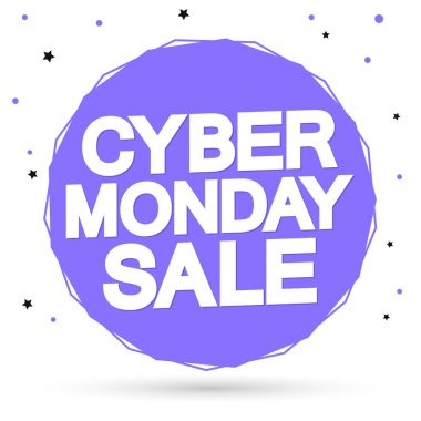 Siber Pazartesi Satışı, afiş tasarım şablonu, tasfiye teklifi, sezon sonu anlaşması, vektör illüstrasyonu