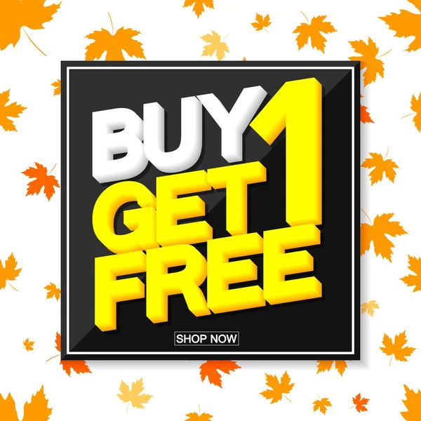 Kaufen Get Free Autumn Sale Poster Design Template Bogo Angebot — Stockvektor