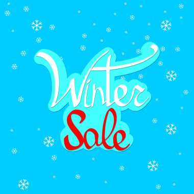 Kış Satışı, poster tasarımı şablonu, indirimli afiş, vektör illüstrasyonu
