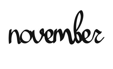 Kasım, izole kaligrafi harfleri, kelime tasarım şablonu, vektör illüstrasyonu