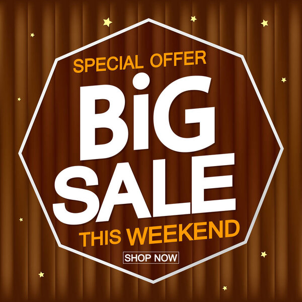 большая продажа, шаблон дизайна плаката, специальное предложение, осенний баннер со скидкой, векторная иллюстрация