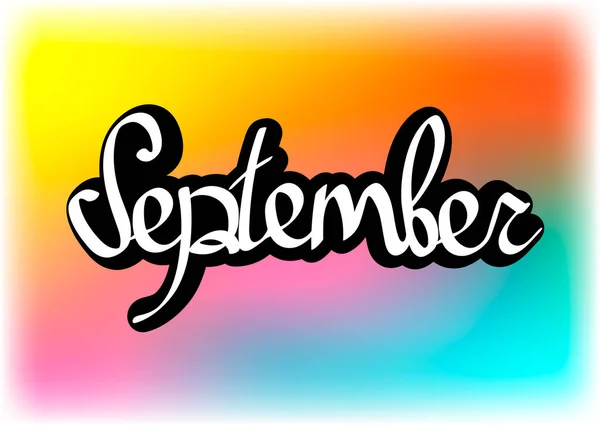 September Isolierte Kalligrafie Schrift Word Design Vorlage Vektorillustration — Stockvektor