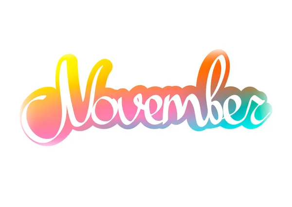 November Geïsoleerde Kalligrafie Letters Word Design Template Vector Illustratie — Stockvector