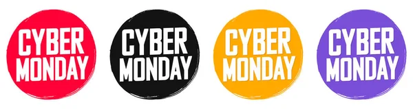 Cyber Monday Plantilla Diseño Banners Set Sale Etiquetas Descuento Ofertas — Archivo Imágenes Vectoriales